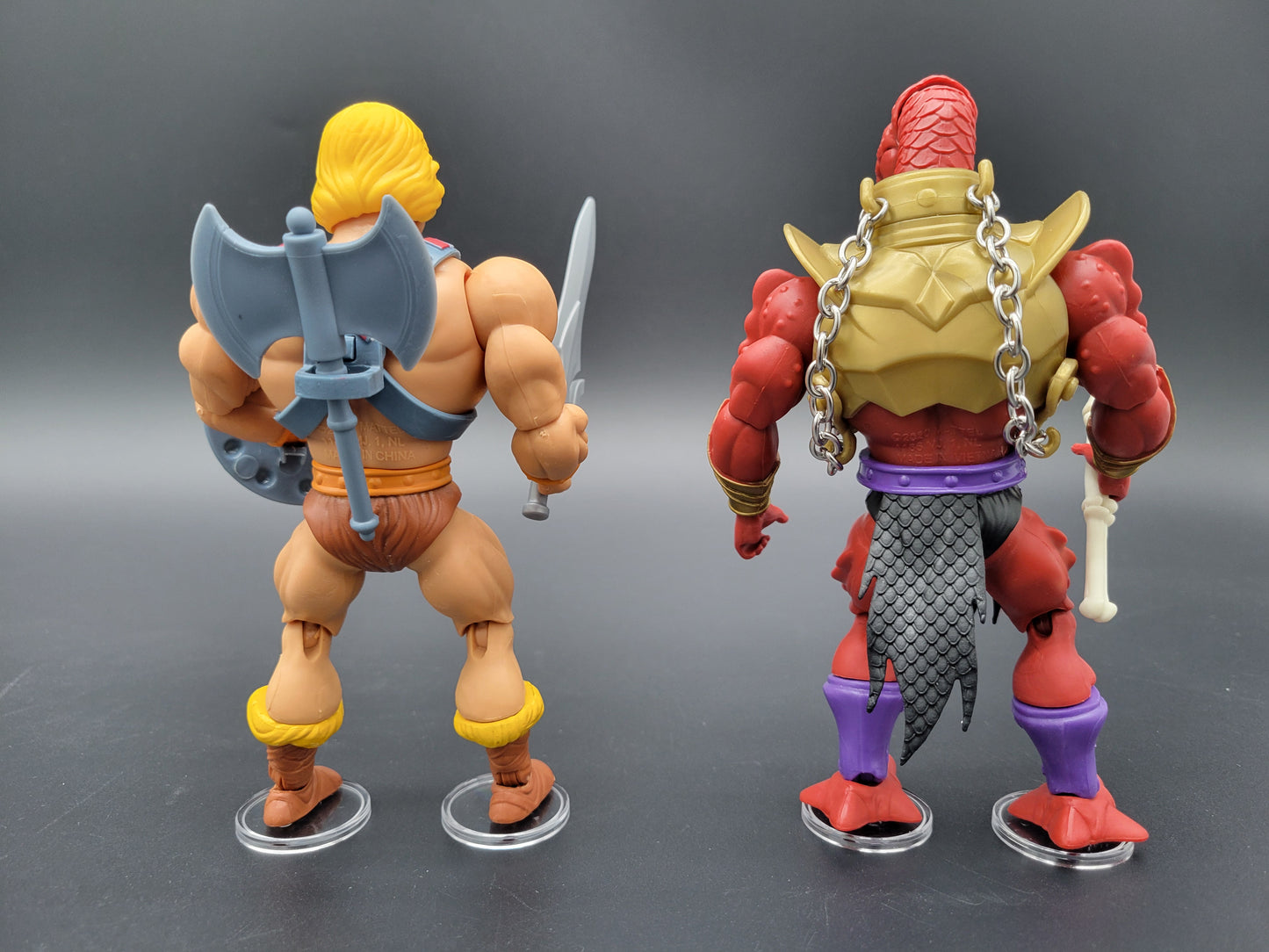 MOTU Masters of the Universe ORIGINS He-Man Figure Action Stands 1" Clear