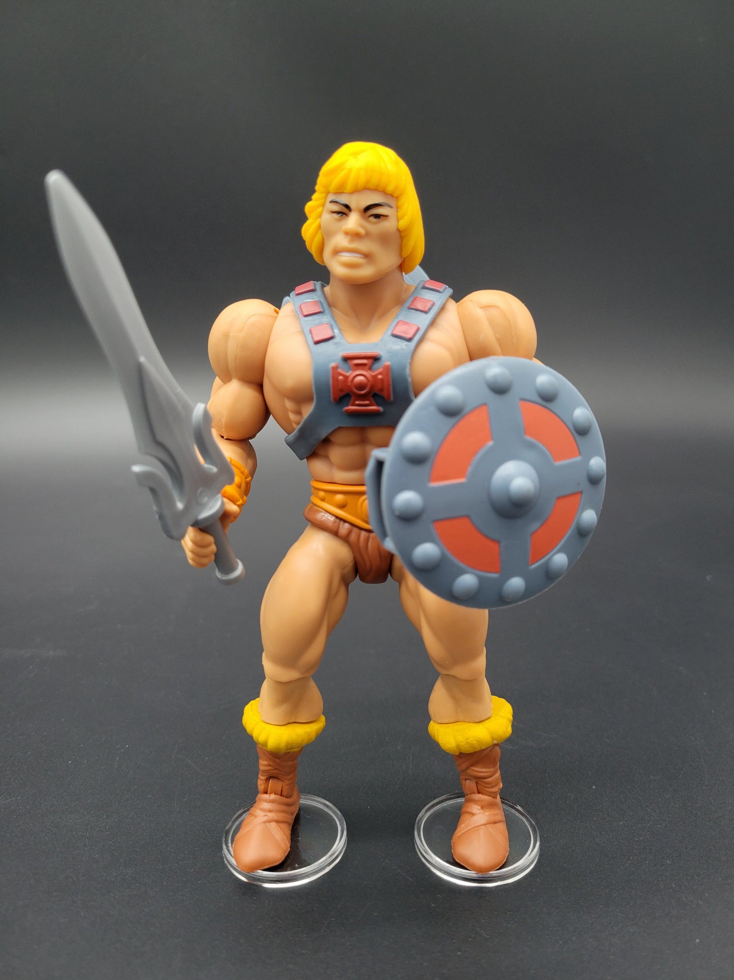 MOTU Masters of the Universe ORIGINS He-Man Figure Action Stands 1" Clear