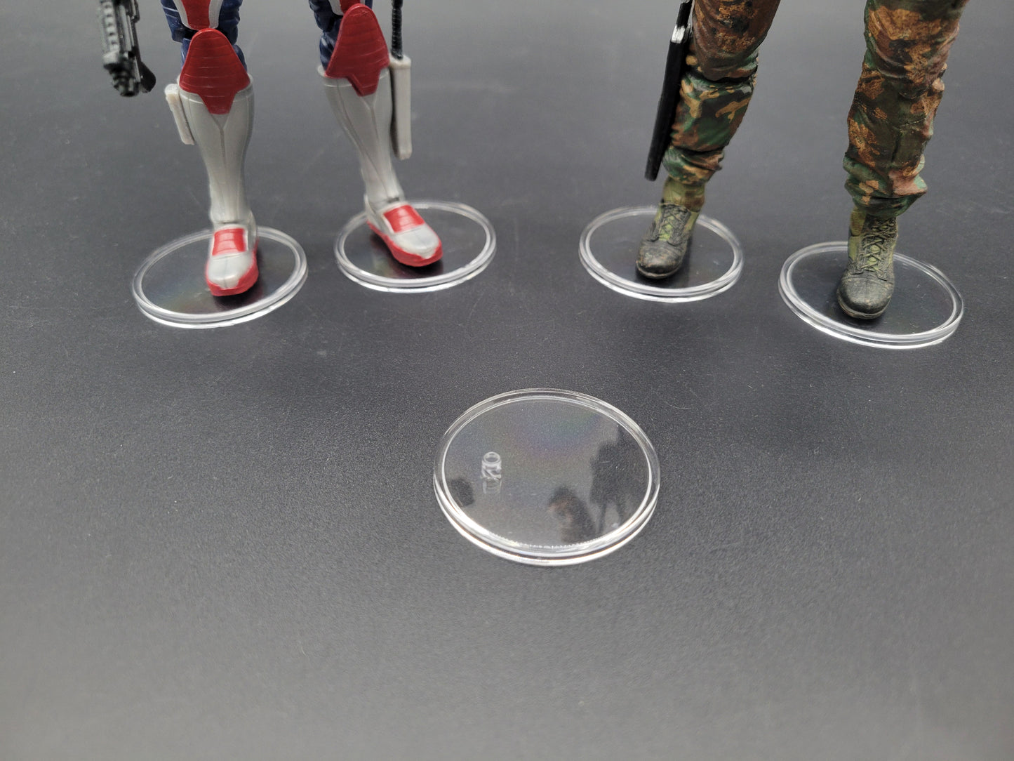 NECA & G.I Joe Classified Figure Action Stands 1.5" Clear