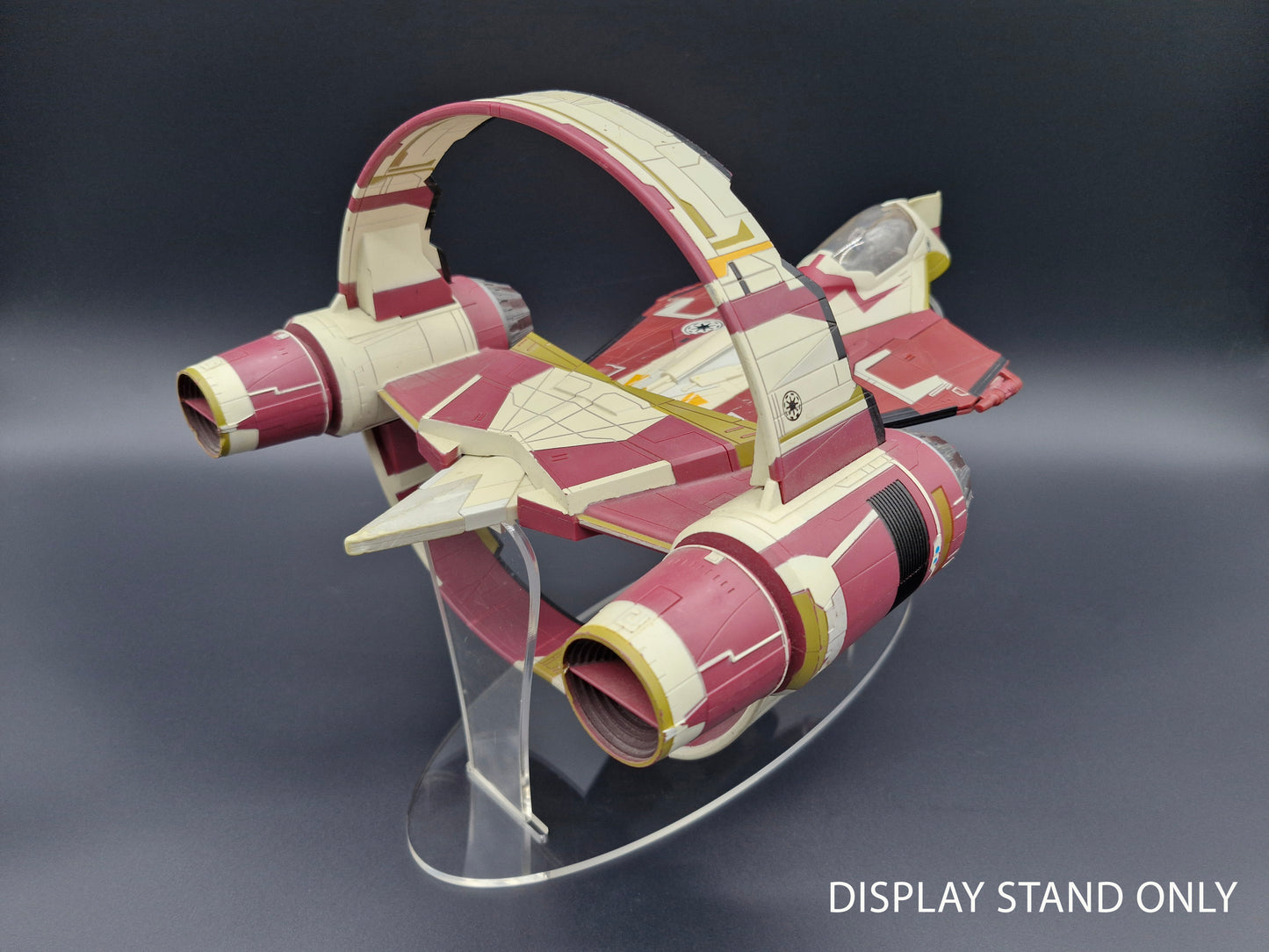 Star Wars Obi-Wan Kenobi Hyperspace Ring Jedi Starfighter Ship Display Stand