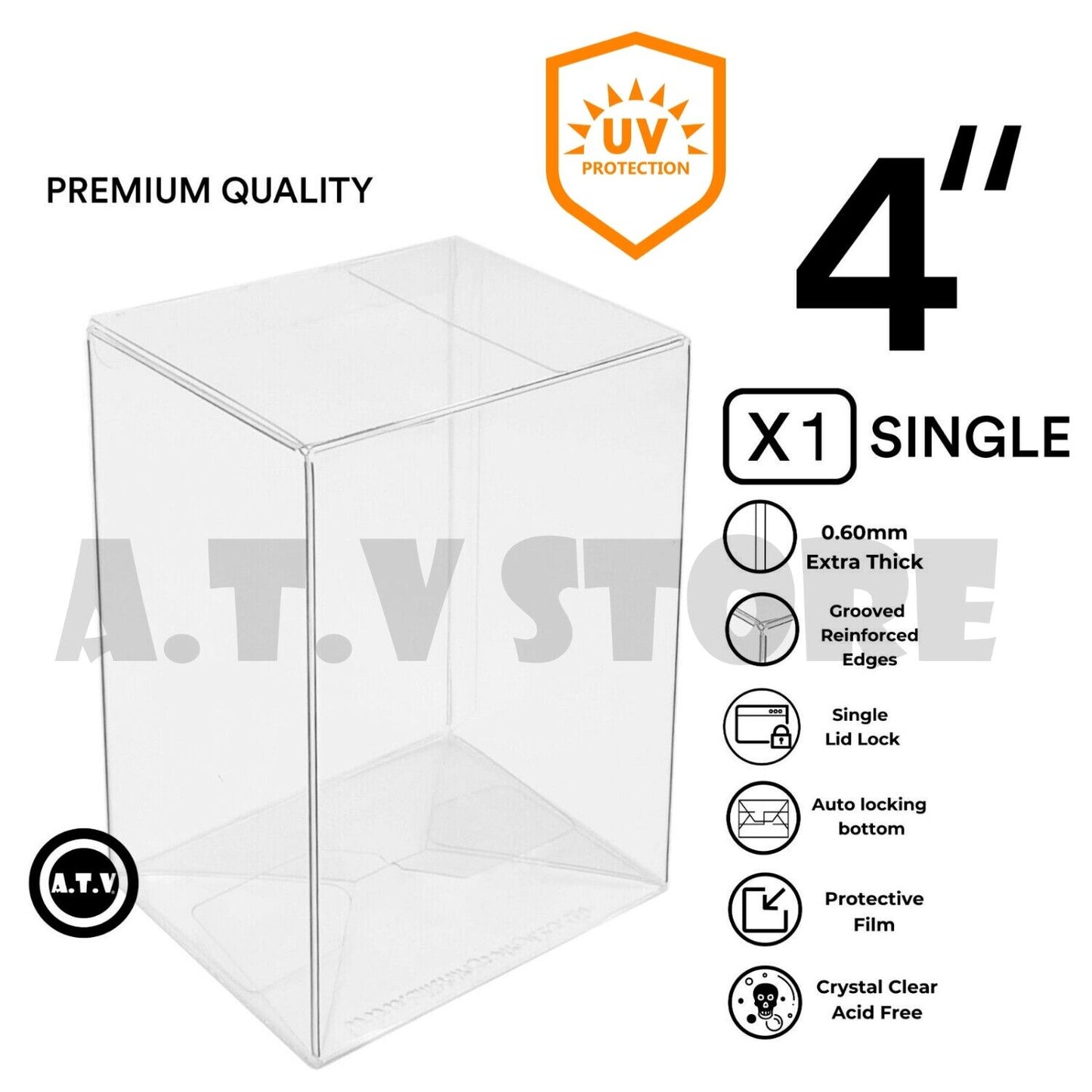 4" Standard Funko Pop Figure Protector Case UV Protection