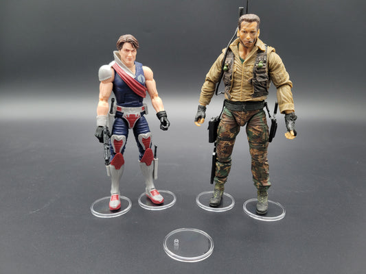 NECA & G.I Joe Classified Figure Action Stands 1.5" Clear