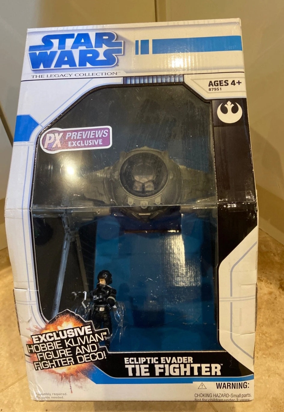 Star Wars MODERN LARGE TIE Fighter Ship Stand LEGACY SAGA TVC (Larger Wings)